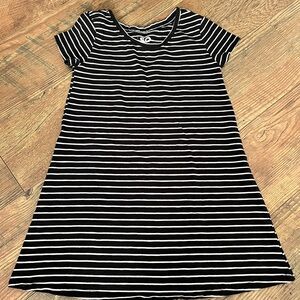 SO Black and White Striped Kids Dress
